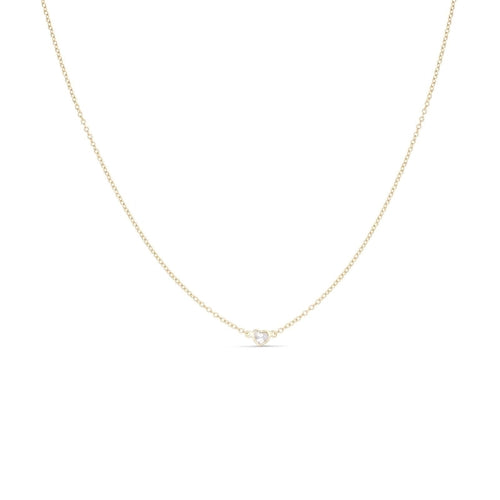 Heart Shaped Diamond Solitaire Necklace